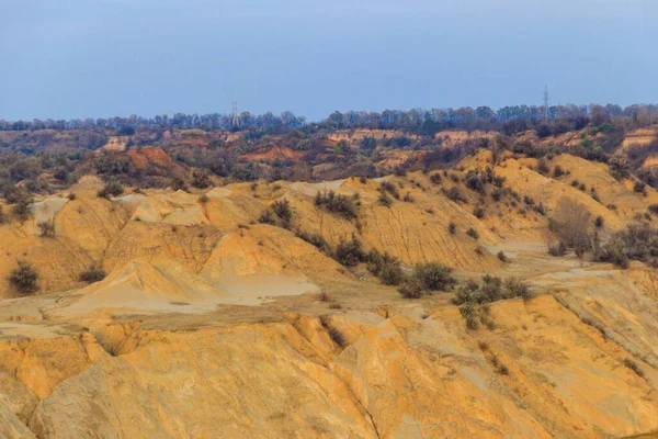 View of old sand slag heaps