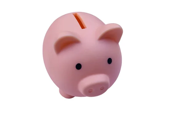 Pink Piggy Bank Isolated White Background — Stock Photo, Image