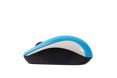 Bilgisayar kablosuz faresi beyaz arkaplanda izole edildi