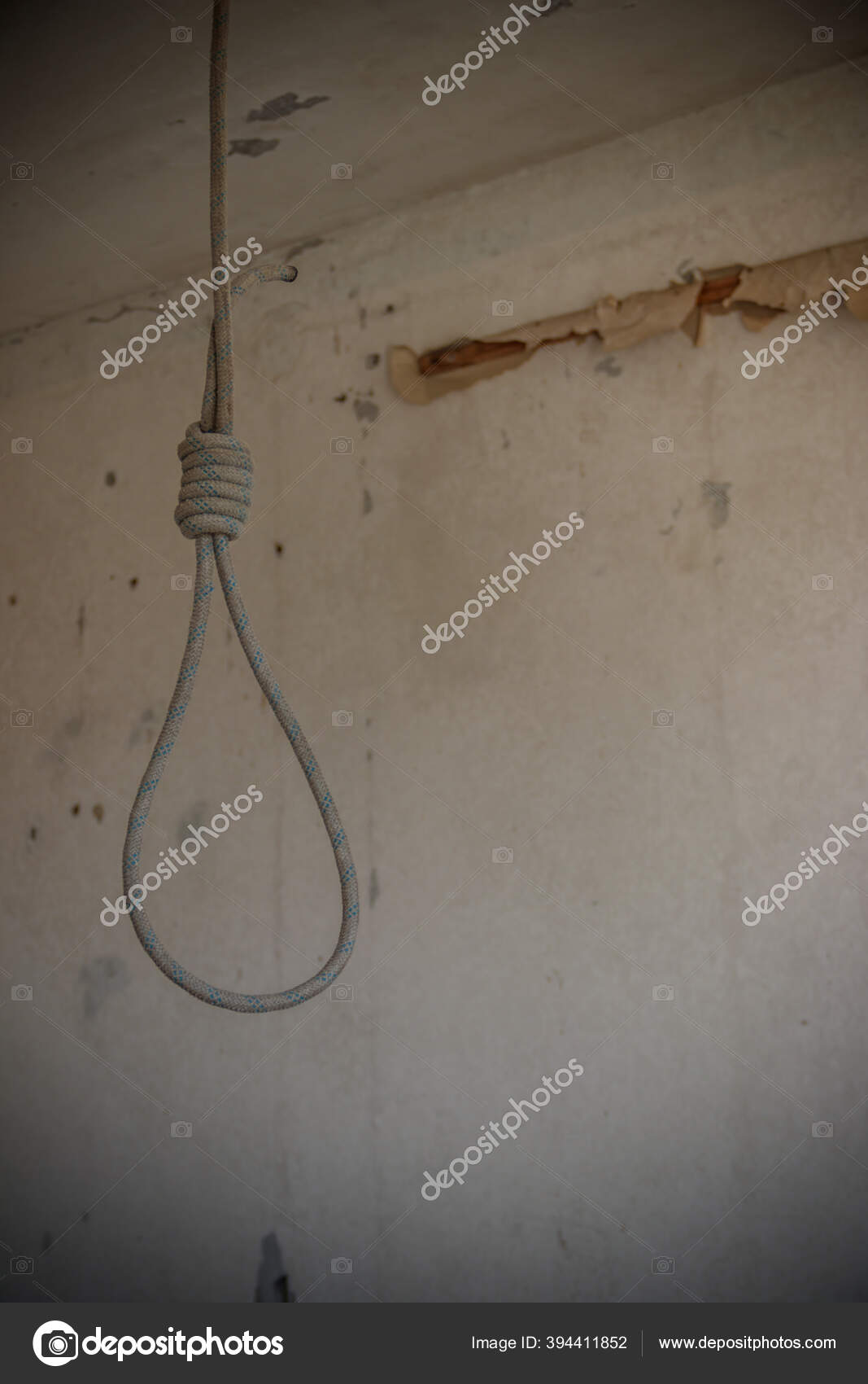 Deadly Loop Hanging Ceiling Abandoned Apartment Concept Suicide