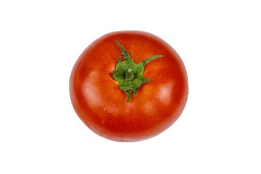 Beyaz arkaplanda taze kırmızı domates izole edildi
