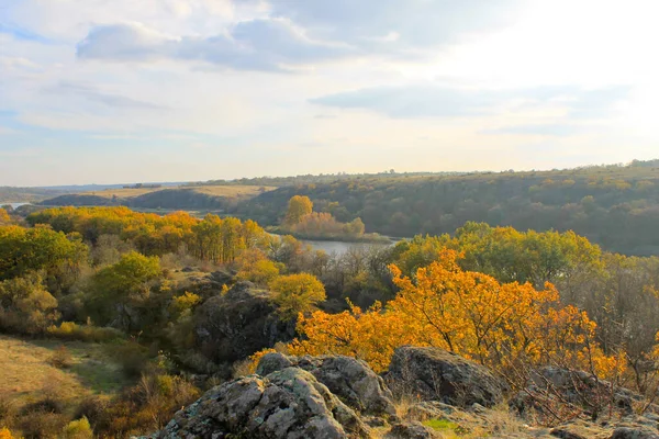 Река Южный Буг Украине Осенью — стоковое фото