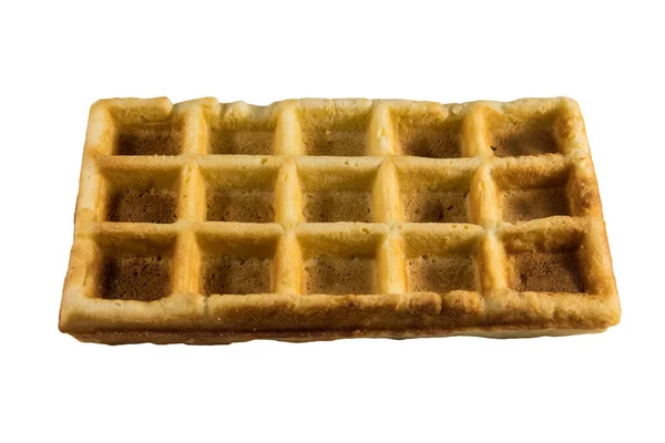 Belgische Waffel Isoliert Auf Weißem Hintergrund — Stockfoto