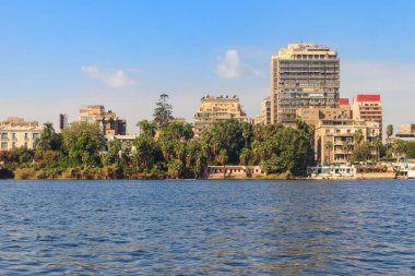Mısır 'da Kahire şehri ve Nil nehri manzarası
