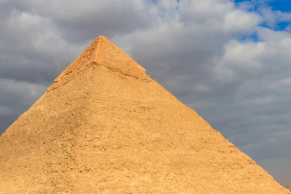 Πυραμίδα Του Khafre Chephren Είναι Δεύτερη Ψηλότερη Και Δεύτερη Μεγαλύτερη — Φωτογραφία Αρχείου