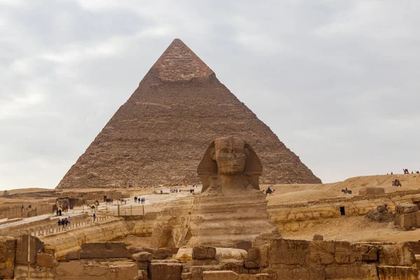 Egyptian Great Sphinx Pyramids Giza Cairo Egypt — Stock Photo, Image