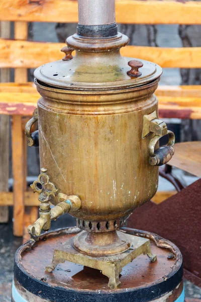 Samovar Tradizionale Russo Sul Festival Strada — Foto Stock