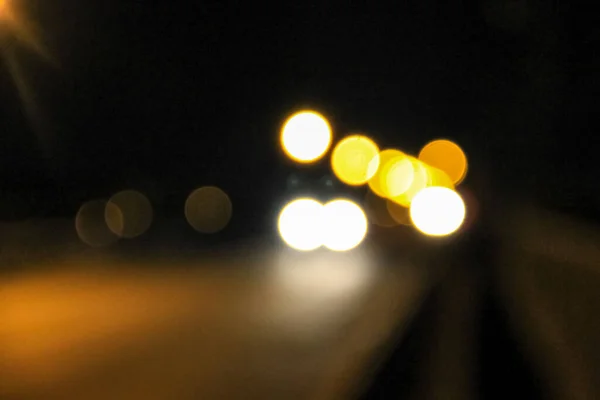 Bokeh Wazig Auto Lichten Nachts — Stockfoto