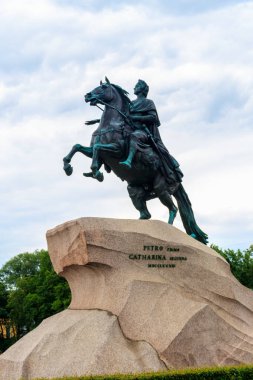 St. Petersburg, Rusya 'daki Büyük Peter Anıtı (Bronz Atlı)