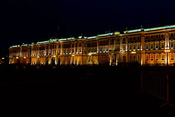 Vista Noturna Palácio Inverno Praça Palácio São Petersburgo Rússia — Fotografia de Stock