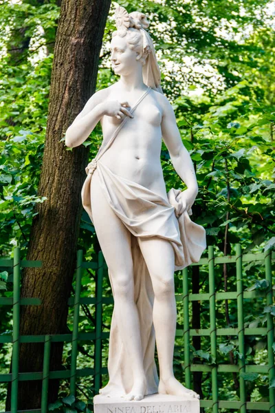 Statue Nymph Air Old City Park Summer Garden Petersburg Russia — Stock Photo, Image