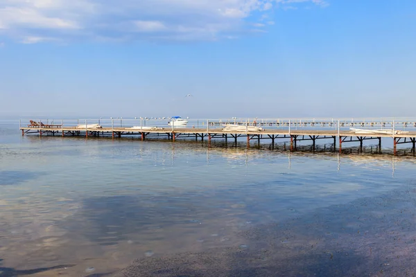 Muelle Madera Mar Negro Skadovsk Ucrania — Foto de Stock