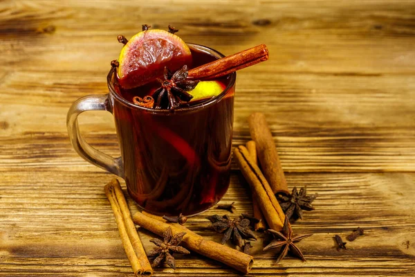 Mulled Wine Spices Wooden Table — Stock Photo, Image