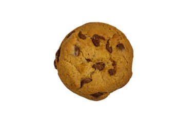 Beyaz arkaplanda izole edilmiş çikolatalı kurabiye