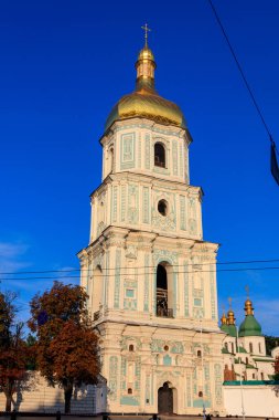 Ukrayna Kiev 'deki Aziz Sophia Katedrali' nin çan kulesi.