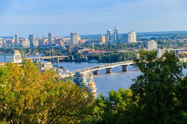 Utsikt Över Floden Dnepr Och Kiev Stadsbild Ukraina — Stockfoto