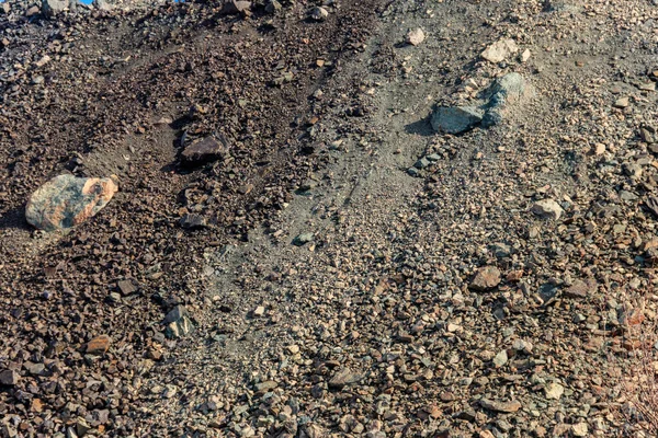 Close-up of a slag heap of iron ore quarry