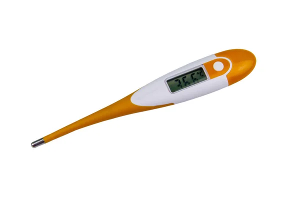 Digital Medicinsk Termometer Som Visar Frisk Mänsklig Kroppstemperatur Grader Celsius — Stockfoto