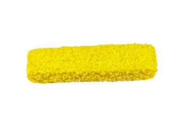 Tek donmuş balık parmağı beyaz arkaplanda izole.