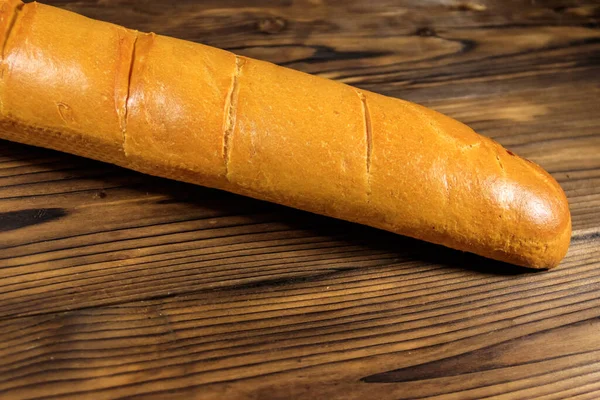 Baguette Francese Tavolo Legno — Foto Stock