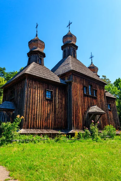 Ancient Wooden Orthodox Church Michael Pyrohiv Pirogovo Village Kiev Ukraine — Stock Photo, Image