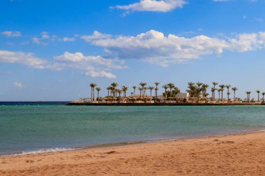 Mısır 'ın Hurghada sahilindeki Kızıl Deniz manzarası