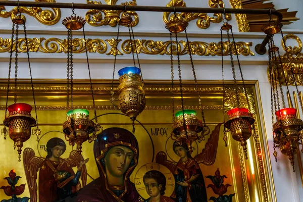 Icono Lámparas Colgantes Iglesia Ortodoxa Atributo Iglesia —  Fotos de Stock