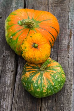 Kırsal ahşap masadaki balkabağı