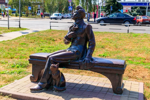 2014 Myrhorod Ukraine August 2018 Sculpture Characters Russian Writer Nikolai — 스톡 사진