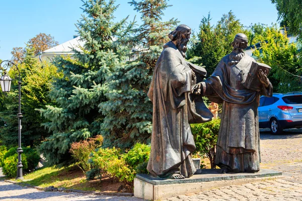 Kiev Ukraina Augusti 2019 Monumentet Saints Cyril Och Methodius Kiev — Stockfoto