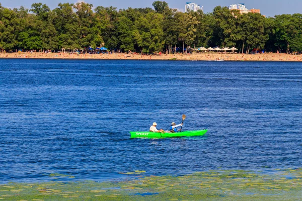 Kiev Ucrania Junio 2020 Kayak Río Dniéper Kiev Ucrania —  Fotos de Stock