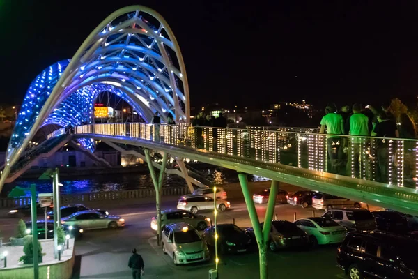 Tiflis Georgia Mayo 2018 Puente Paz Tiflis Puente Peatonal Sobre — Foto de Stock