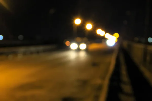 Bokeh Wazig Auto Lichten Nachts — Stockfoto