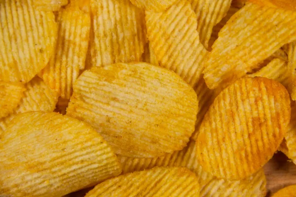 Fundo Alimentar Das Batatas Fritas Crocantes — Fotografia de Stock