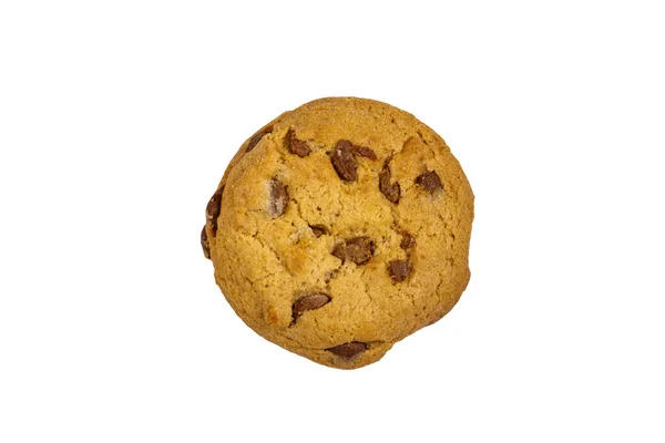 Chocolade Chip Cookie Geïsoleerd Witte Achtergrond — Stockfoto