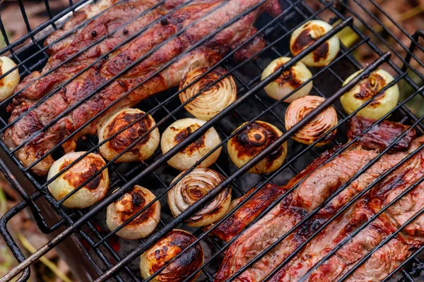 Carne Cerdo Cocinada Parrilla —  Fotos de Stock