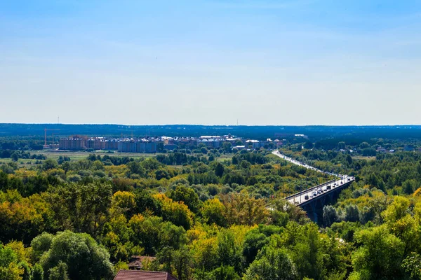 Bro Över Floden Klyazma Vladimir Ryssland Flygbild — Stockfoto