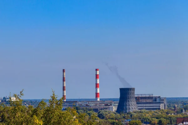 Вид Теплову Електростанцію Володимирі Росія — стокове фото
