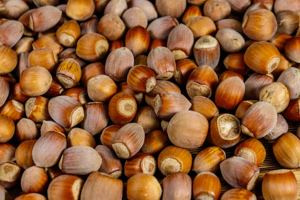 Fondo Alimentario Las Avellanas Enteras —  Fotos de Stock