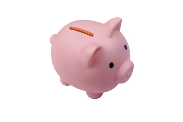 Banco Piggy Rosa Isolado Fundo Branco — Fotografia de Stock