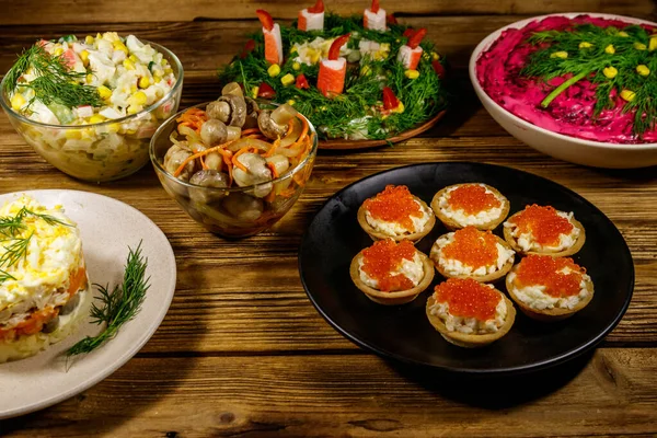 Christmas dinner set of food on a wooden table — Stock Image Christmas Dinner Set Food Wooden Table Royalty Free Stock Photos