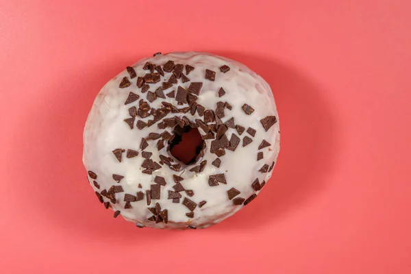 Tasty Donut Pink Background — Stock Photo, Image