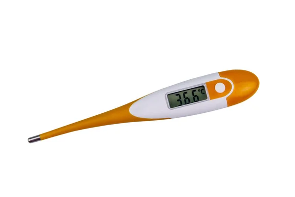 Cyfrowy Termometr Medyczny Pokazujący Zdrową Temperaturę Ciała Człowieka Stopni Celsjusza — Zdjęcie stockowe