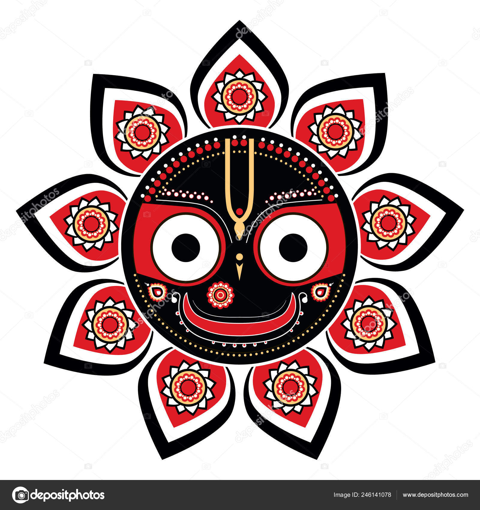 Lord Jagannath Vector Illustration Stock Vector by ©Katya_Caduceus