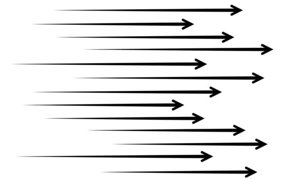 Black speed horizontal arrows Seamless pattern Vector illustration