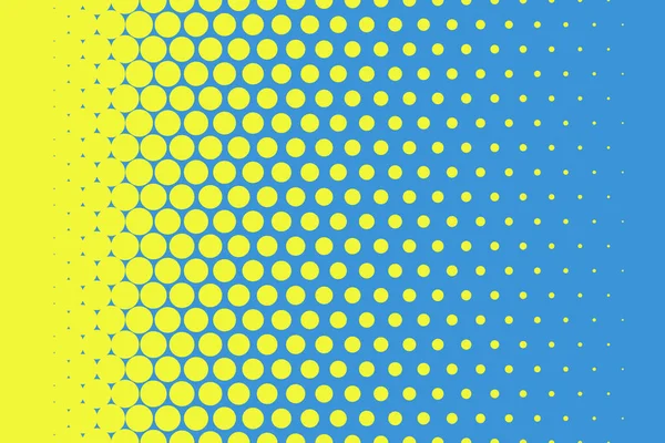 Sárga Pontok Kék Háttér Félhang Pop Art Design Fényeffektus Vektor — Stock Vector