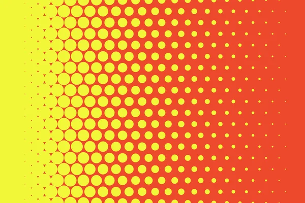 Pontos Amarelos Fundo Vermelho Projeto Arte Pop Halftone Ilustração Vetor — Vetor de Stock