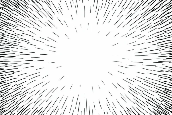 Comic Hand Drawn Radial Lines Background Sun Rays Star Burst — Stock Vector