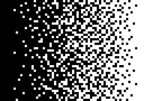 Pixel Αφηρημένο Ψηφιδωτό Φόντο Βαθμιδωτό Σχέδιο Μεμονωμένα Μαύρα Στοιχεία Λευκό — Διανυσματικό Αρχείο