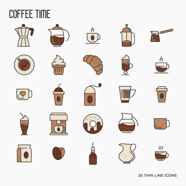 Set of coffee equipment icons for shop, cafe, menu